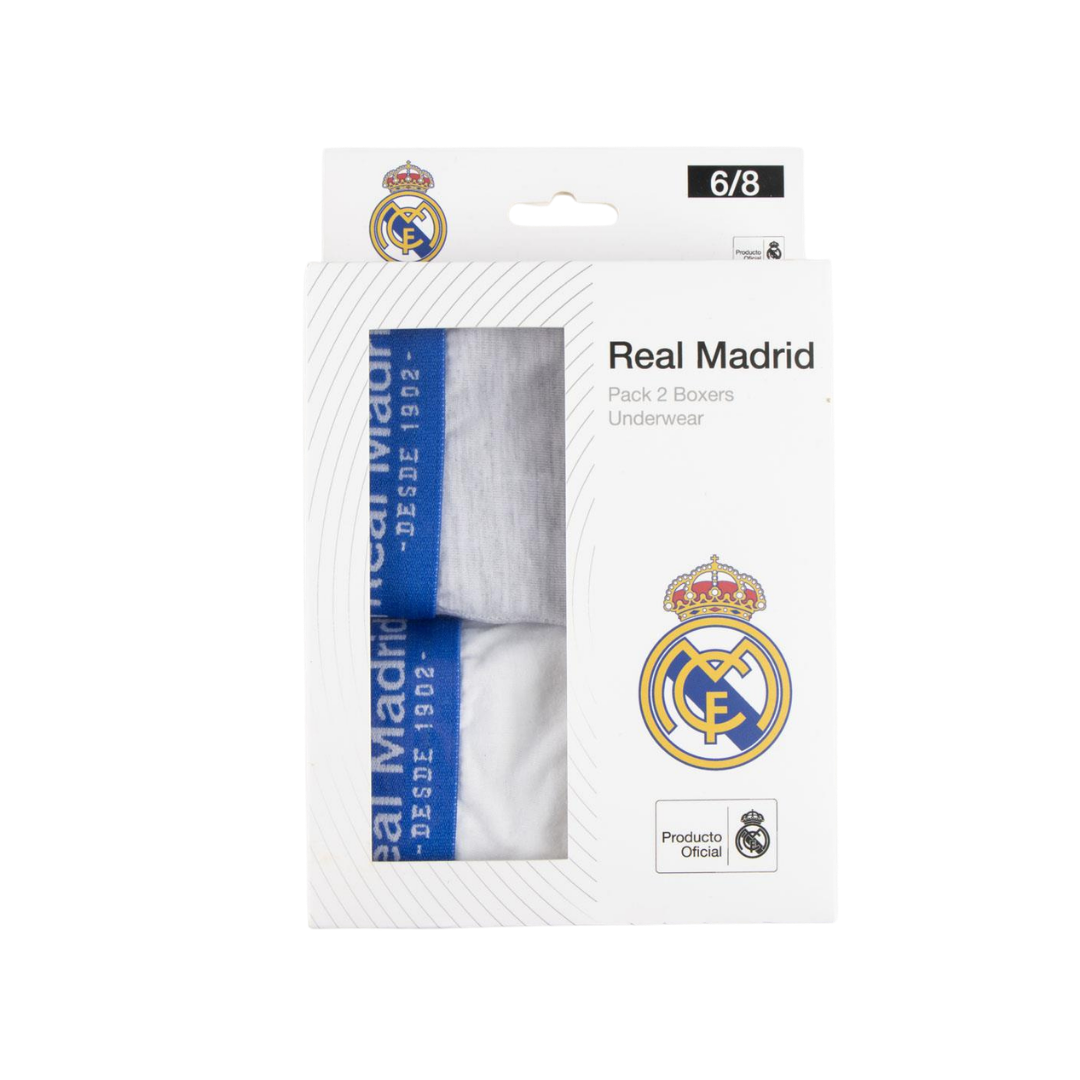 Real Madrid Boxershorts til Børn, grå/hvid – 2 stk.
