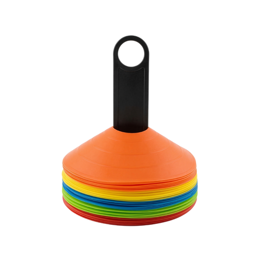 Fodboldkegler til træning - 50 stk. - gul, orange, rød, grøn og blå